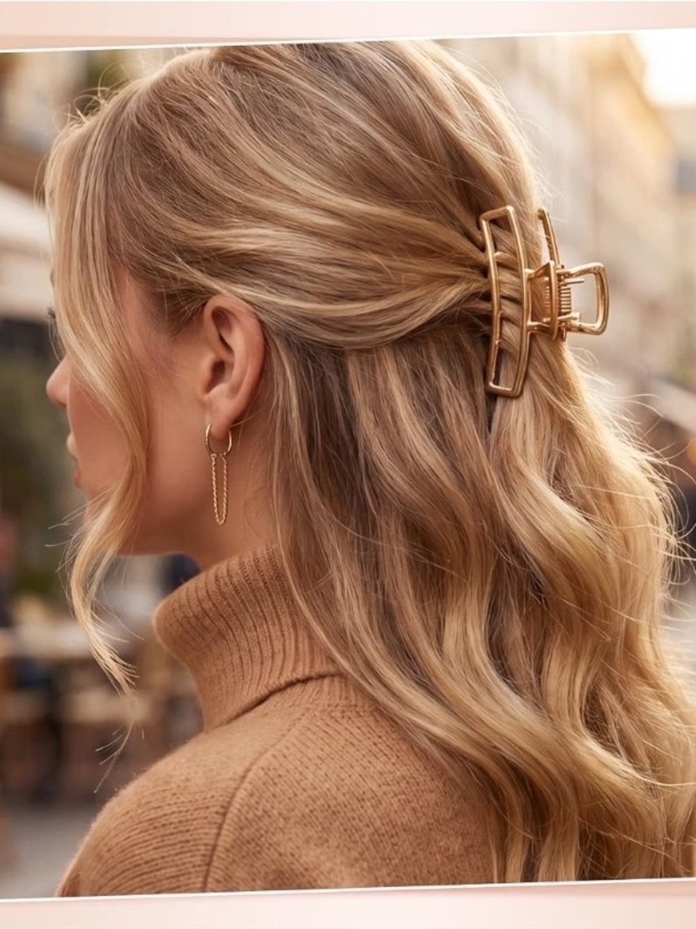 Gold Medium Metal Hair Claw Clip - BNIB